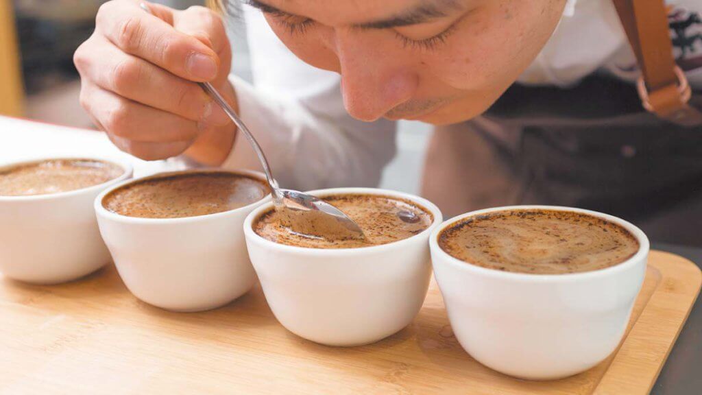 コーヒー豆のカッピング工程
